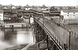 Osaka Prints: The Iron Bridge, Osaka, Japan, 1870s