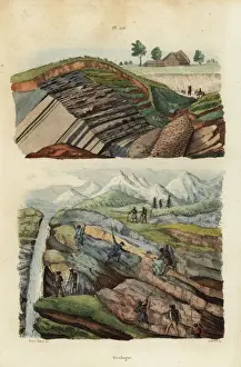 Glaciers Prints: Iron mines near Clausthal and mountain hikers