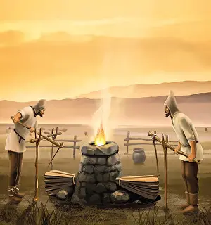 Bronze Prints: Iron smelting in a furnace, Bronze Age, Kazakhstan area