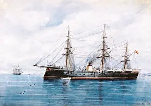 Numancia Prints: Ironclide warship Numancia (1864), the first ironclide of th