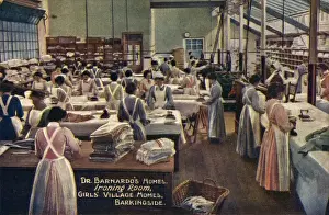 Aprons Prints: Ironing Room at Barnardos Girls Home, Barkingside