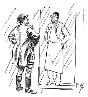 Ironmongers Prints: Ironmonger miffed at rain stalling watering can sales