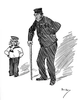 Pensioner Prints: Irony of a sweet child wearing an HMS Furious cap