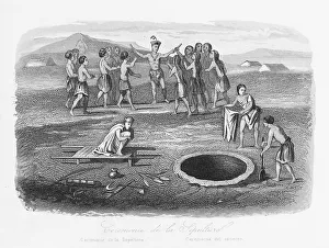 Hole Prints: Iroquois burial in sitting posture
