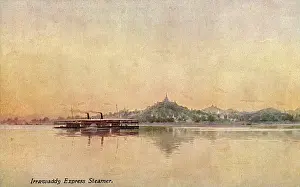 Irrawaddy Prints: Irrawaddy River Express Paddlesteamer - Myanmar