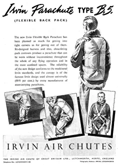 Irvin Prints: Irvin Parachute Type B5 (Flexible Back Pack)