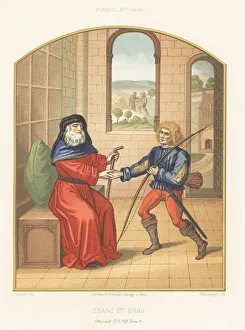 Charles Louandre Prints: Isaac and his son Esau
