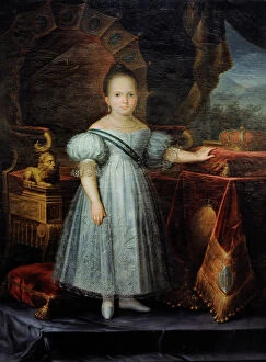 Cruz Collection: Isabella II as a Girl before the Throne, circa 1838
