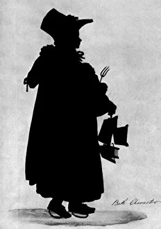 Hawkers Gallery: Isabella Lucas, hawker of tin-wear good, Edouart silhouette