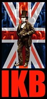 Engineer Prints: Isambard Kingdom Brunel, IKB union jack flag - T-shirt / poster print design