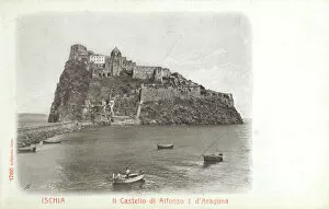 Wall Art Canvas Picture Print Aragon castle on Ischia island 3.2 