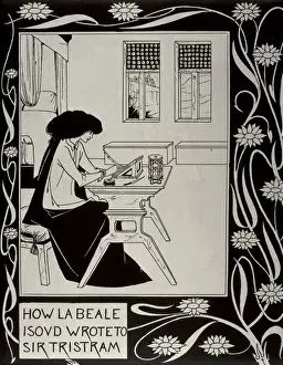 Iseult Prints: Iseult writing to Tristan. Le Morte d Arthur