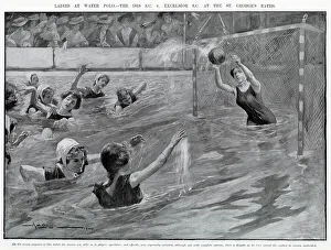 Polo Prints: Isis S.C vs Excelsior S.C at the St. George's Baths. Date: 1904