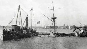 Antilles Prints: Island of Cuba. Havana. The American steamship tug Right Arm