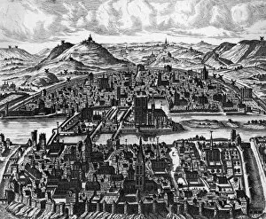 Isle de la Cite and the River Seine, Paris in 1600