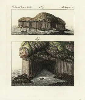 Bilderbuchfurkinder Prints: Isle of Staffa and basalt columns at the entrance