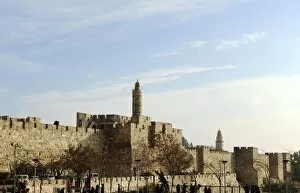 Images Dated 1st January 2014: Israel. Jerusalem. City walls and ancient citadel with Tower