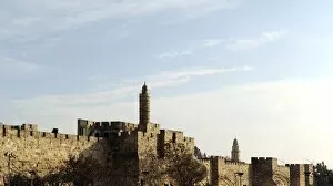 Images Dated 1st January 2014: Israel. Jerusalem. City walls and ancient citadel with Tower