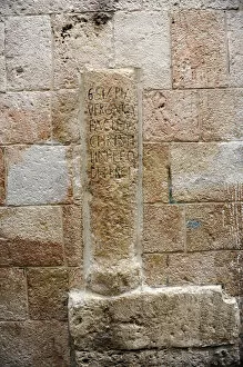 Painful Gallery: Israel. Jerusalem. Via Dolorosa. Inscription that marks the
