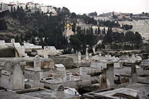 Tombstone Prints: Israel. Jerusalem. Muslim cemetery