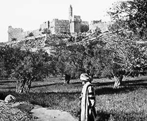 Pre 1900 Prints: Israel Jerusalem Tower of Hippicus pre-1900