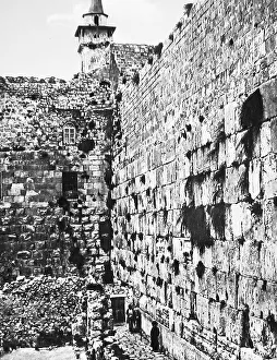 Pre 1900 Prints: Israel Jerusalem Wailing Wall pre-1900