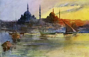 Mosque Collection: Istanbul Skyline, Turkey - Sunset