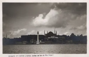 Ayasofya Prints: Istanbul, Turkey, Ayasofya and Ahirkapi Balikcisi lighthouse