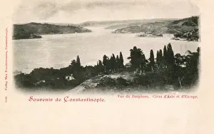 Fruchtermann Prints: Istanbul, Turkey - Bosphorous from the Ridges of Nakkastepe