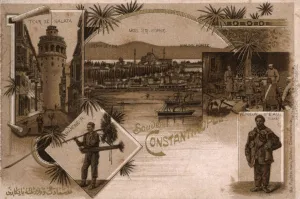 Ayasofya Prints: Istanbul, Turkey - Galata Tower, Water Carrier, Chimneysweep