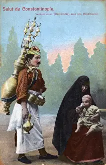 Bohemian Prints: Istanbul, Turkey - Water Seller and his customers