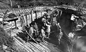 Italian 149 mm gun in action, Italian Front, WW1