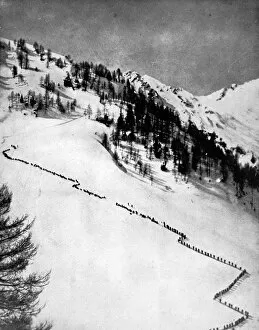 Italian Alpini climbing Monte Adamello