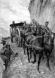 Italian artillery in the Alps, WW1