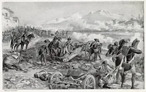 1796 Prints: ITALIAN CAMPAIGN At the battle of LODI, Napoleon personally aims a cannon Date