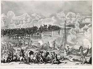 Images Dated 29th January 2021: ITALIAN CAMPAIGN Napoleon at the Sanguinary Battle on the Bridge of Lodi