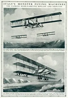 Caproni Prints: Italian Caproni bomb-carrying biplane and triplane 1917