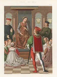 Maids Prints: Italian costumes at the Genoese court, early 16th century
