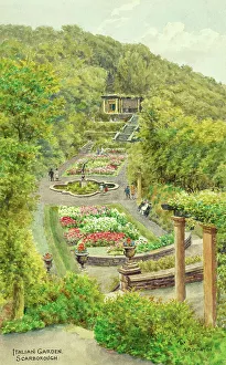 Flowerbeds Prints: Italian Garden, Scarborough, North Yorkshire