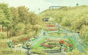 Flowerbeds Prints: Italian Gardens, Scarborough, North Yorkshire