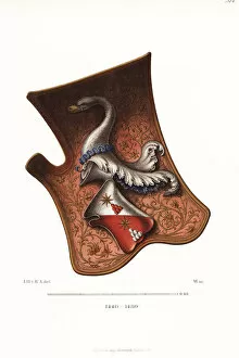 Italian heraldic shield or targe from the mid-15th century
