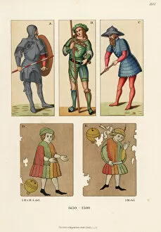 Iillustration Gallery: Italian male costumes of the late 15th century