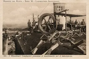 Charitable Prints: Italian missionary pipe layers, Kenya, East Africa
