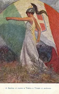 Italian Patriotic postcard - WWI - Irredentist Movement