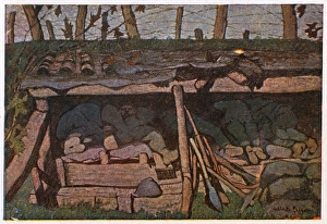Italian postcard, infantrymens dugout, WW1 Italian postcard, infantrymens dugout, WW1