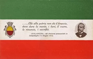 Images Dated 15th March 2017: Italian Prime Minister Salandra - Quote on entry into WW1