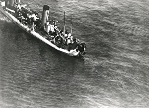 Images Dated 4th October 2011: Italian ship at sea, damaged by a torpedo