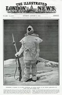 Alpes Gallery: Italian soldier wearing white camoflague, for action in the snow of the Italian Alps