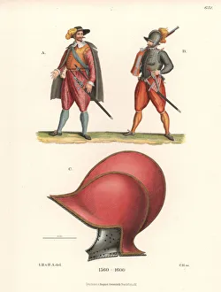 Doublet Gallery: Italian soldiers and helmet, late 16th century