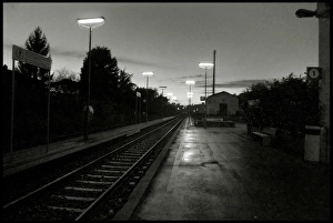 Images Dated 7th November 2013: Italian station platform at night